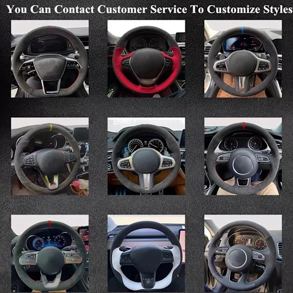 Rattstyrningsöverdrag i mocka, halkfritt, original rattfläta för Audi A5 A7 RS7 S7 SQ5 S6 S5 RS5 S4 RS4 S3 2012-2018 Style 3