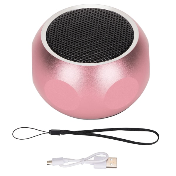Mini bærbar Bluetooth-høyttaler Søt liten trådløs høyttaler med snor for dusjsykkel Bil TravelPink