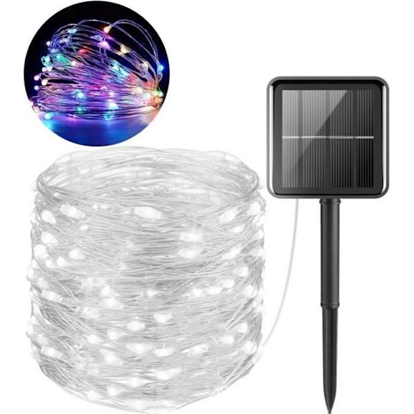20M 200 LED Solarslinga IP44 Vattentät Utomhus Trädgård Uteplats Bröllop Julfest - Multicolor