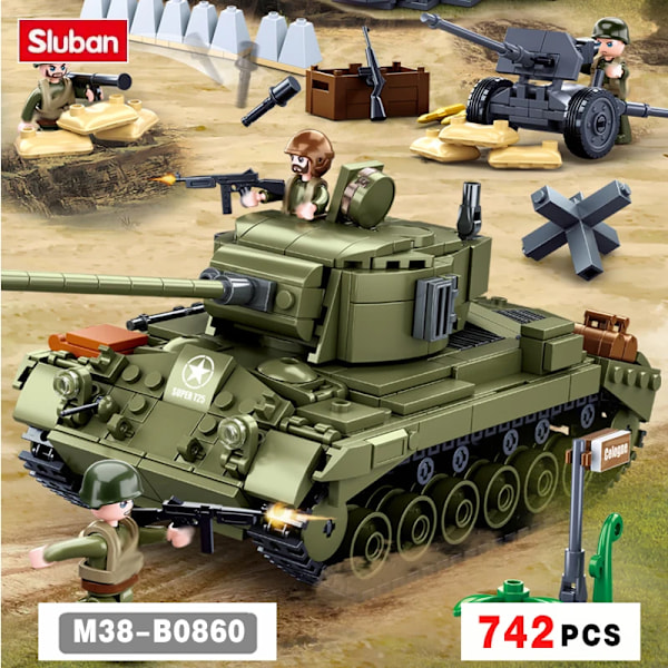 Ii 2 Militärbyggstenar Normandie Landningar Storbritannien USA Tyskland Arméuppsättningar Klossar Leksaker Fordon Pershing Panther Tankar 770Pcs No Box M