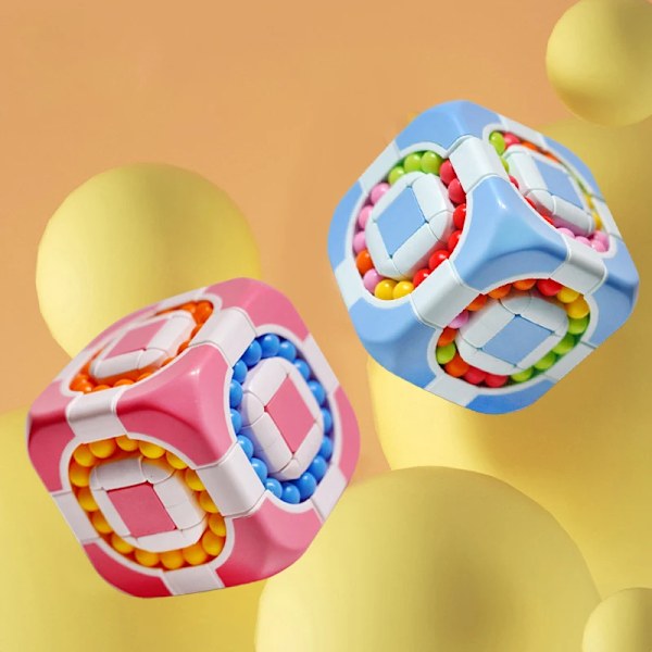 Trestegs Boll Twist Dekomprimerar Pussel Magisk Kub Fidget Leksaker Roliga Leksaker Speed Cube Tänkande Träningsleksak Presentleksaker För Barn Orange