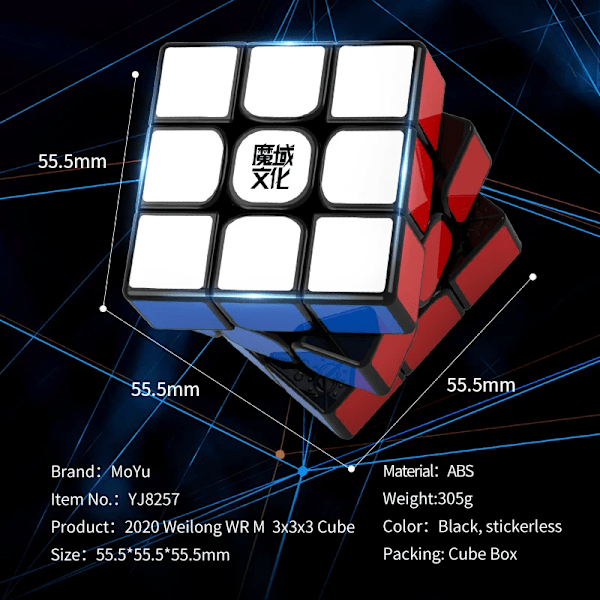[Picube] Weilong Wr M 3X3X3 Magnetisk Kub Professionell 3X3 Speed Cubes Weilong Wrm Cubos Magico Spelkube För Barn WRM 2020 Black