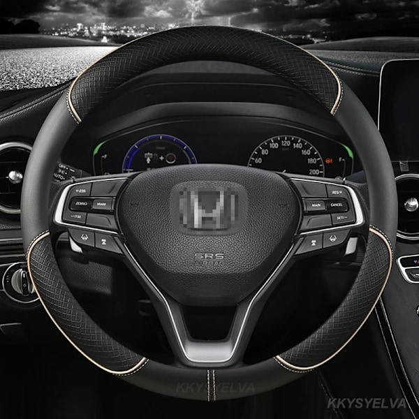 Mikrofiberläder rattöverdrag för Honda Civic CRV XRV Accord 2016 ~ 2019 2021 10:e generationen, högkvalitativa biltillbehör WHITE