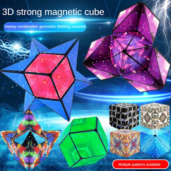 Tredimensionell Varierande Magisk Kub Anti-Stress Leksak Geometri Oändlig Magnetisk Föränderlig Kub Barn Ångestdämpare Fidget Leksaker C