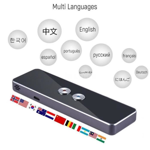 2.4G Bluetooth Fick Smart Tolk Realtids Tal Multilingual Översättare -Xif