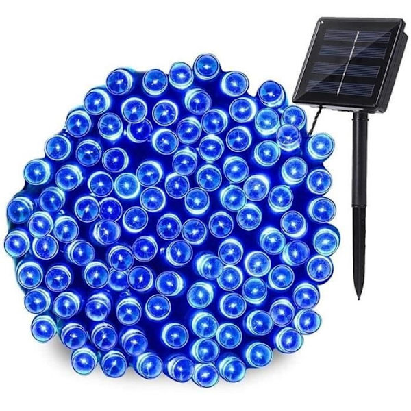 Solbrännare, Blå-7M 50Leds--50-100-200 Led Solcellsslingor, Vattentät, För Utomhusbruk, Jul Trädgårdsdekoration