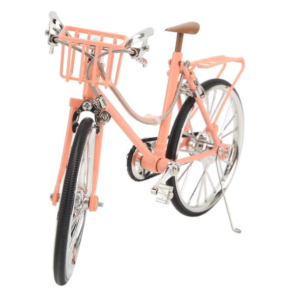 Cykelmodel Pink Simuleret Design Aftagelig 1/10 skala Mini Cykel Ornament Legetøj til Hylde Desktop Dekoration Gave