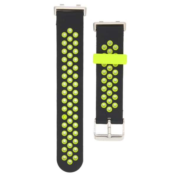 42 mm:n universal silikoninen watch ranneke korvaavat huokoiset hihnat Oppo Watch 2:lle (musta vihreä)