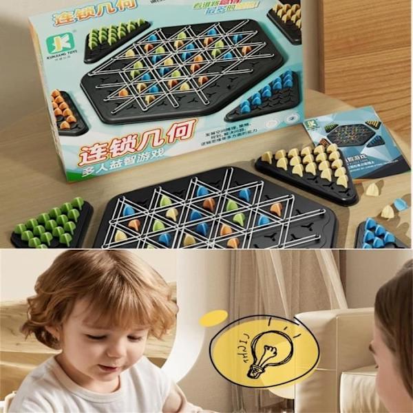 Triggle Spel, Triggle Gummibandsspel, Klassiskt Strategibrädspel The Collection, Interaktiv Kedjetriangel Schack
