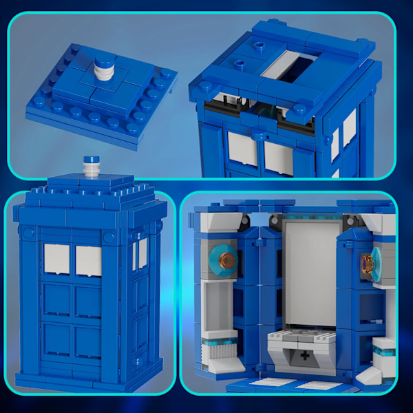 Bzb 2024 nya doktors telefonkiosk byggklossar set stadsvy telefonkiosker leksaker modell för barns gåvor 238PCS no Box Paper Instruction