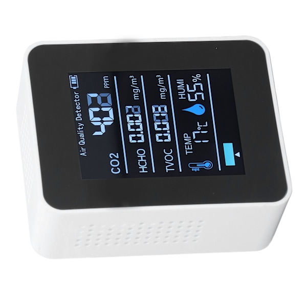 5 i 1 luftkvalitetsmonitor Bluetooth APP koldioxiddetektor USB-laddning TVOC temperatur fuktighet HCHO CO2-testare