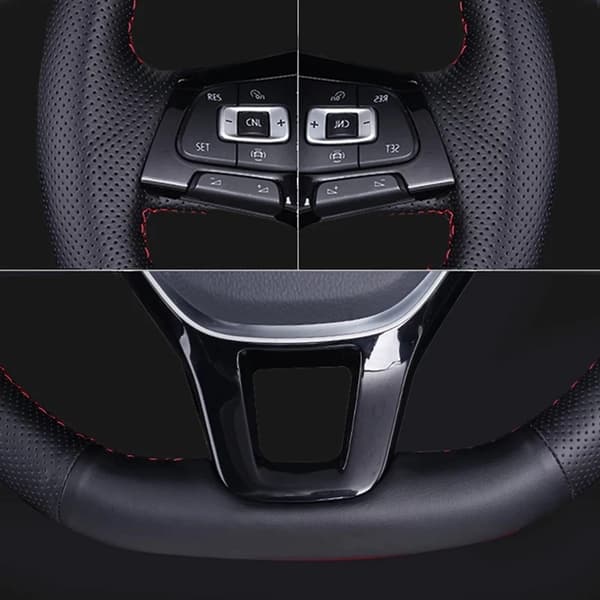 Anpassat flätat bilrattsskydd halkfritt konstläder för kompatibel med bmw m sport m3 e87 e81 e82 e88 x1 e84 e90 e91 e92 e93