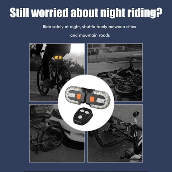 Trådlöst Blinkersljusset för Cykel USB Uppladdningsbart med Fjärrkontroll för Nattcykling A164