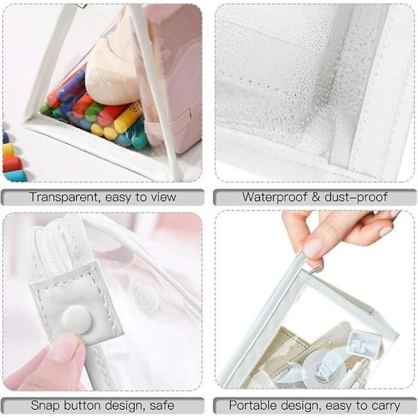 Transparent Pennfodral, Pennfodral med Stor Kapacitet för Tentor Vattentätt Pvc-Pennfodral för Pojkar