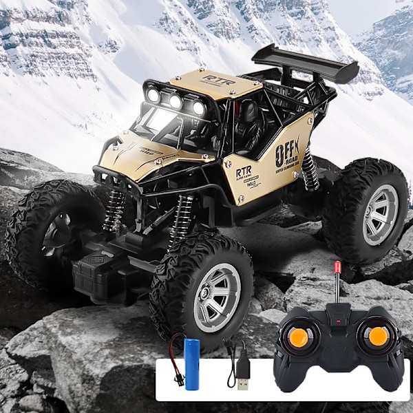 1:20 RC-bil med LED-lampor, radiostyrd bil, buggy, terrängbil, lastbil, leksaker för pojkar, barn golden 1B(.101)