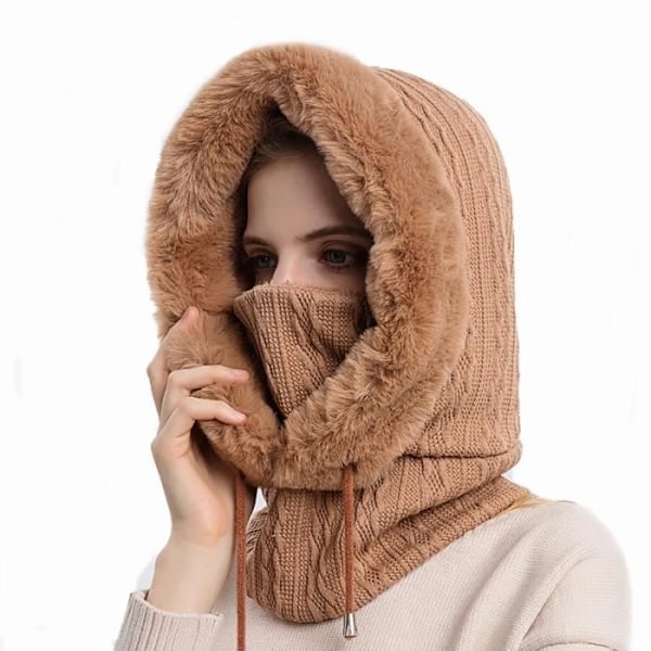 Leoclotho Vinterbalaklava för Kvinnor - Elastisk Halsvärmare Mössa - Gul - Polyester khaki YELLOW