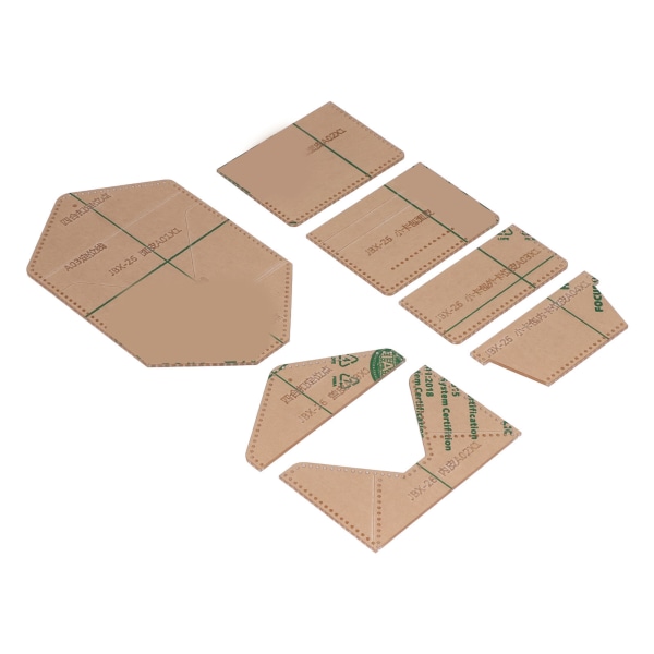 7 stk Kortpakke Akryl skabelon Nøjagtig skæreafstand Transparent Klar layout DIY akryl skabelon til gaver