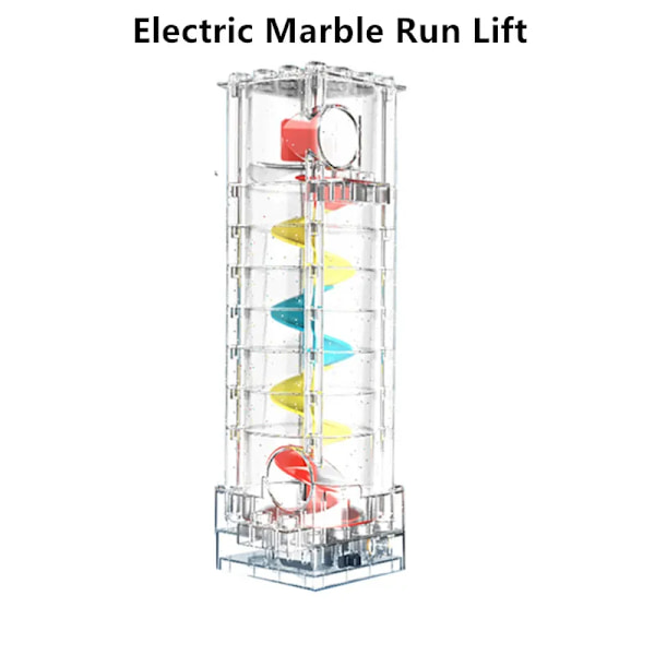 Höjdjusterbar elektrisk kullagerbana lyft berg-och-dalbana transparent spiralhiss kompatibel med stora byggklossar Only parts No motor
