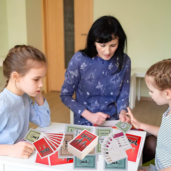Monopoly-lautapelit, Monopoly-korttipeli, Monopoly Deal -korttipeli lapsille ja perheille
