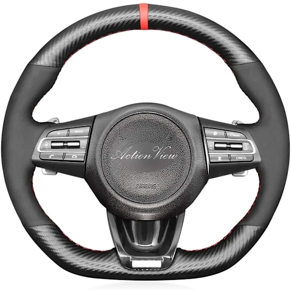 Rattstyrningsöverdrag för Kia bil, handsytt i Alcantara, för Kia Stinger (GT) 2018-2021 A10 as pictures