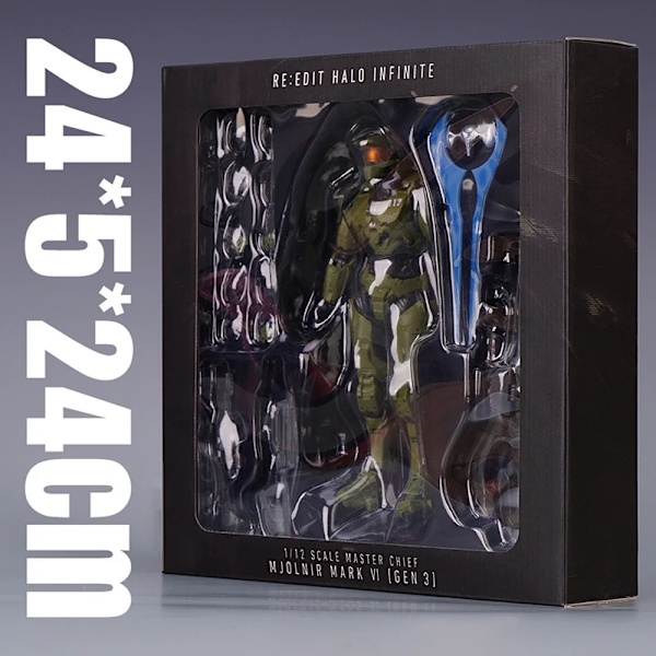 18 cm Halo Infinite Master Chief Mjolnir Mk VI 1/12 skala 17,5 cm 6 tum actionfigur VI Gen3 John117 samlarföremål leksaker A-with box 18CM