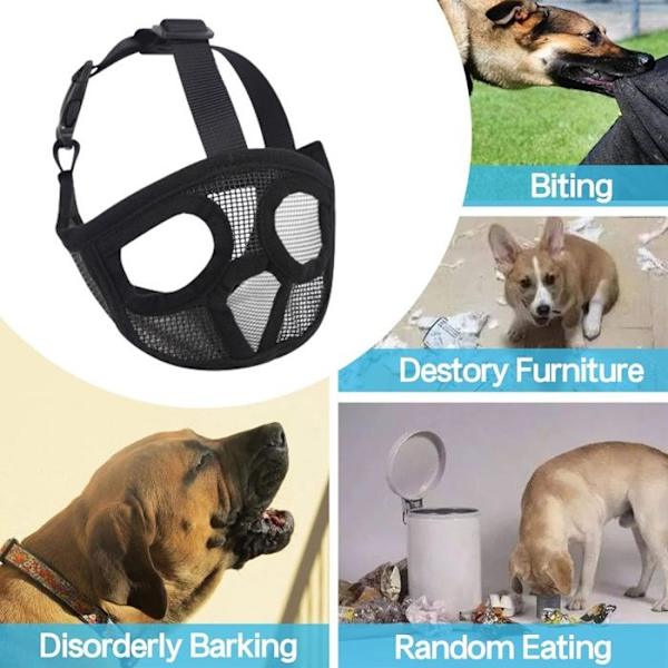 Kortnos Hundmunkorg - Justerbar Andningsbar Mesh Bulldog-munkorg För Skällande, Bitande