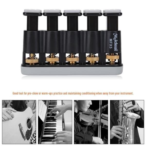 Mfx5 Fingertränare Justerbar Styrketränare För Variabel Fingerstyrka Spänning För Gitarr Piano (Grå)