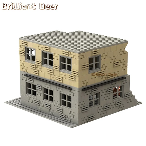 Försvunna ruiner byggnader moc pubg militärbas diy scener byggklossar set delar för armé soldat figurer pojkar leksaker 503PCS