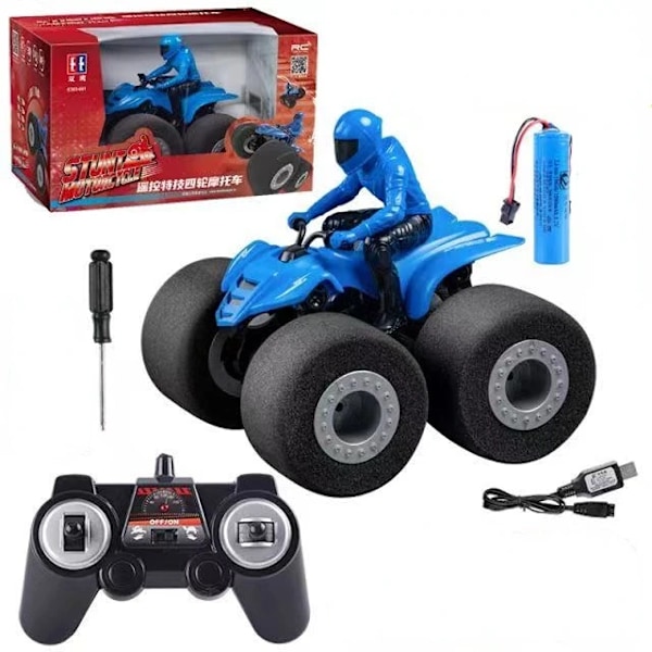 RC-bil stunt drift mjuk stor svampdäck buggy modell radiostyrd maskin fjärrkontroll leksaker för pojkar gåvor inomhus blue