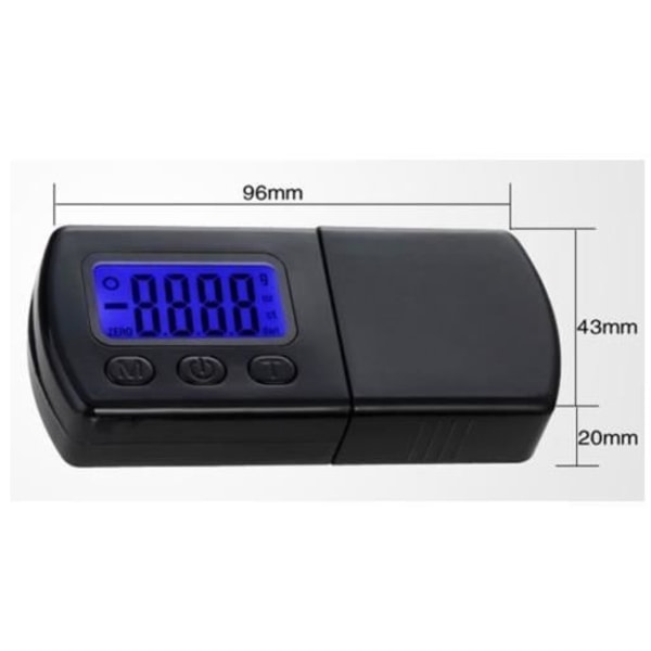 Kraftmätare - Yosoo - Skivspelare - Elektronisk våg - Kapacitet 0-5G - 3-siffrig display black