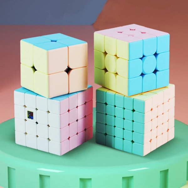 Macarons Magisk Kub 2X2 3X3 4X4 5X5 Pyraminxed Stickerless 3X3X3 Speed Cube Tecknad Neo Pussel Leksak För Barn 4x4 cube