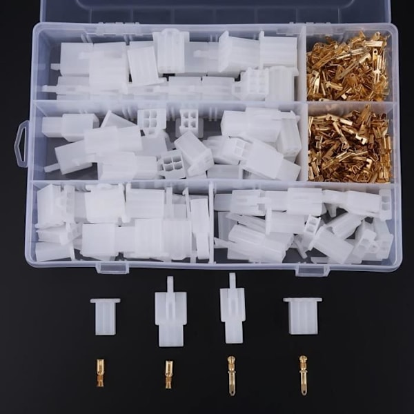 40 Set 2.8Mm 2 3 4 6 Trådkontakter Terminal Kit Väganslutningshus Hona Och Hane Motorcykel Terminal Kit-Sec