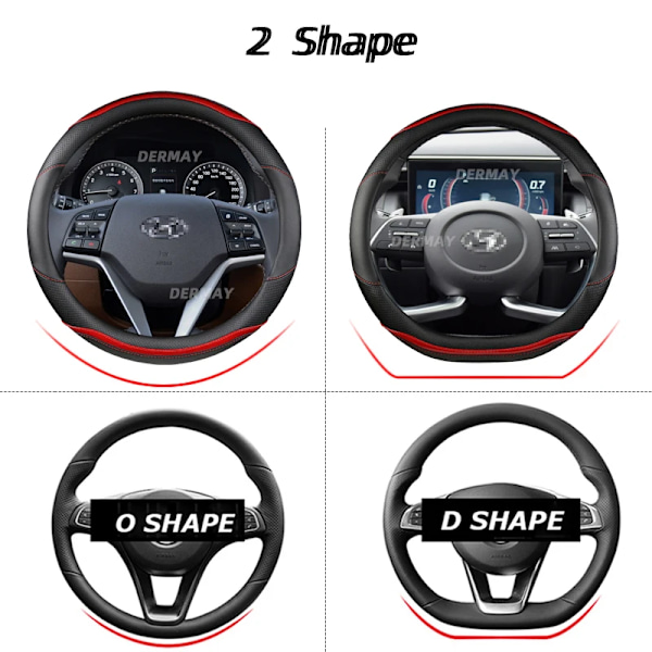 Rattskinnsöverdrag i PU-läder med kolfiber för Hyundai Tucson 2004~2022 NX4 IX35 2016 2017 2019 2021 2022 - Biltillbehör O shape- Blue
