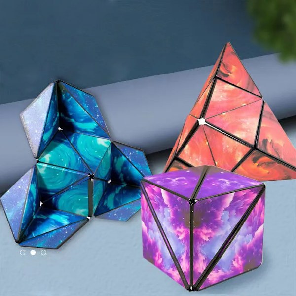 Ny Variant Geometrisk Föränderlig Magnetisk Magisk Kub Anti Stress 3D Dekompression Hand Flip Pussel Kub Barn Avlastare Fidget Leksak Cube 3