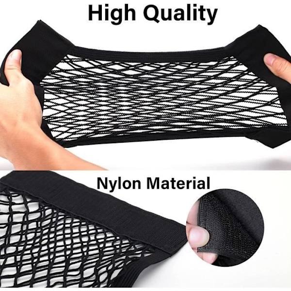 Bil Bagageutrymme Förvaring - Ospecificerad - 60X25Cm - Elastiskt Nät - 2 st - Svart