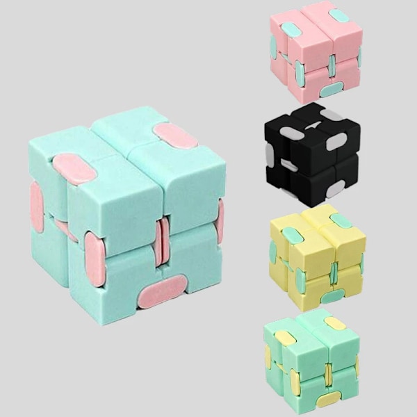 1 st Dekompressionsleksak Infinity Magic Cube för Vuxna Barn Fidget Leksaker Antistress Ångest Pussel Leksak White