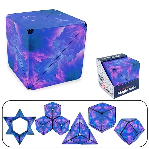 Tredimensionell Varierande Magisk Kub Anti-Stress Leksak Geometri Oändlig Magnetisk Föränderlig Kub Barn Ångestdämpare Fidget Leksaker J