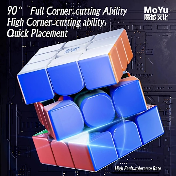 Weilong Wrm V9 Ball-Core Uv 3X3 Magnetisk Magisk Speed Cube Fidget Leksaker Weilong Wrmv9 Maglev Cubo Magico Pussel Presentleksak Ball-Core UV (Moyi)