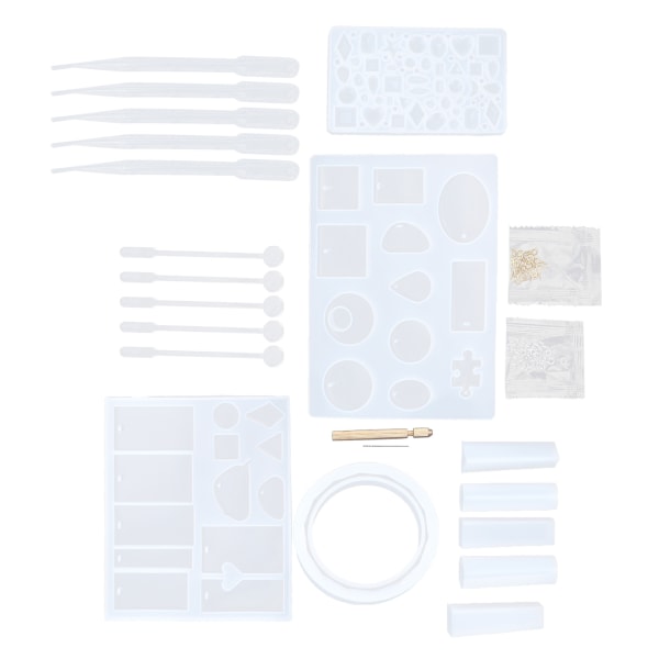68 stk silikonformer trygge giftfri håndlaget DIY harpiks kunstsett for støping av nøkkelring øredobber