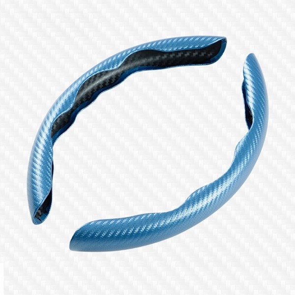 Kolfiberläder rattöverdrag mikrofiberläder pvc rattförstärkare halkfritt överdrag antislip förstärkare överdrag universell Blue
