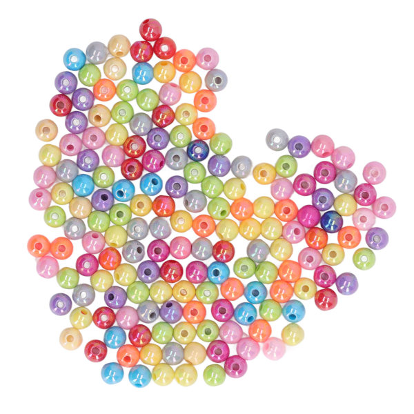 300 stk 8 mm runde akrylperler Flerfarget Pastell DIY Art Craft Perler Ornament Gaver til smykkefremstilling
