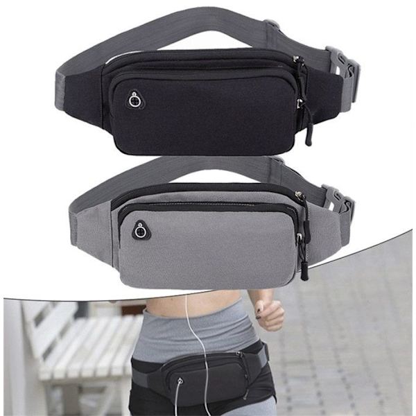 2-pack midjeväskor för sport, jogging, fitness för vandring (utomhusbältesväskor för män och kvinnor)