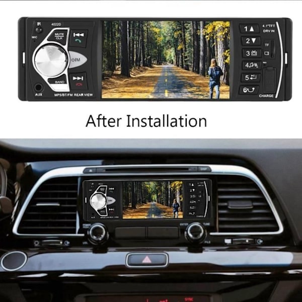 4,1 tums bilstereo HD Bluetooth Handsfree bil MP5-spelare videouppspelning FM-radio Aux TF USB -Abi -Cya