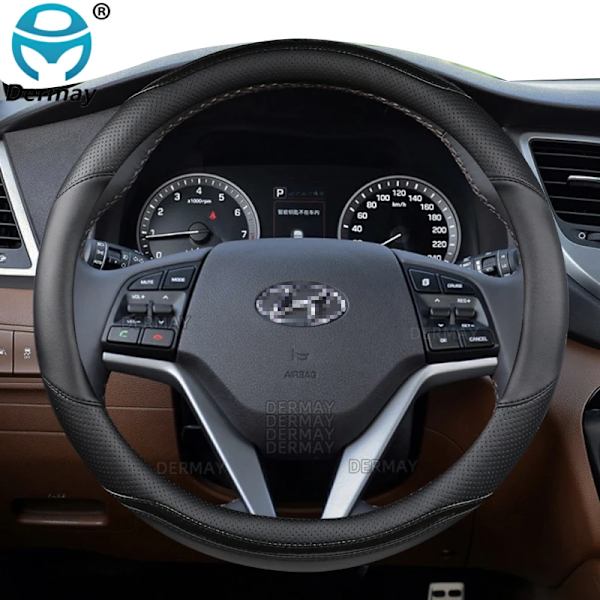 Rattskinnsöverdrag i PU-läder med kolfiber för Hyundai Tucson 2004~2022 NX4 IX35 2016 2017 2019 2021 2022 - Biltillbehör D shape- Orange