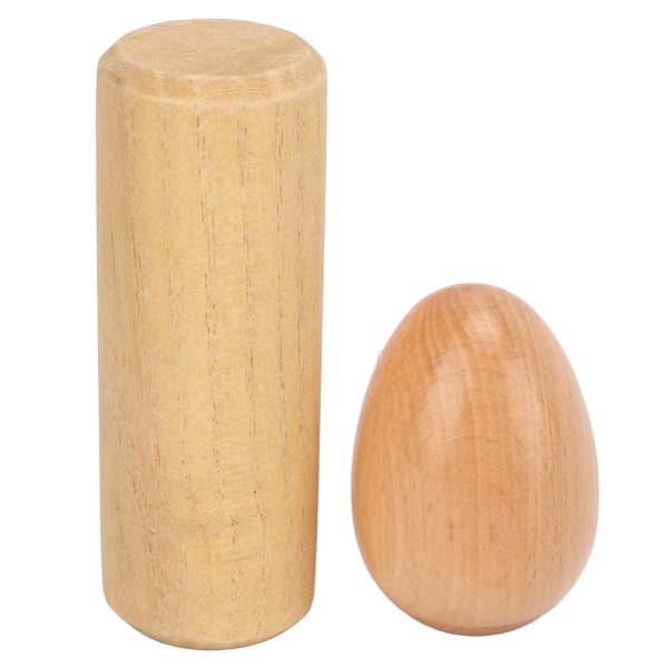 2kpl Wood Egg Shaker Natural Safe Musical Hand Percussion Instrument Set for Children