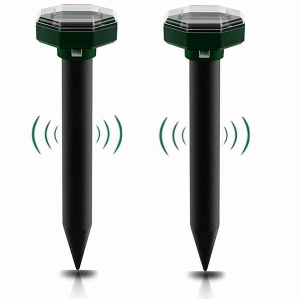 Solcellsdriven Mullvadsskrämma, 2 st Ultraljud Solcellsdriven Mullvadsskrämma, IP65 Vattentät Solcellsdriven Musskrämma, Rep A492