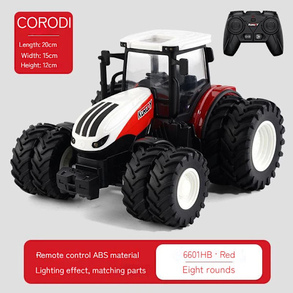 2,4 GHz RC Traktor Trailer med LED-strålkastare Bondgårdsleksakssats 1:24 Fjärrstyrd Bil Lastbil Bondgård Mock Barn Pojkpresent A3