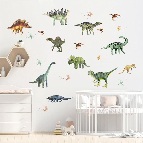 Sarjakuva dinosauruksen seinätarra - hauska ja leikkisä sisustus asuntolaan, makuuhuoneeseen ja olohuoneeseen