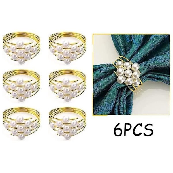 Servettringar - Ospecificerad - Guldmetall - Set om 6 - Elegant Design - För Bröllop och Fester Gold
