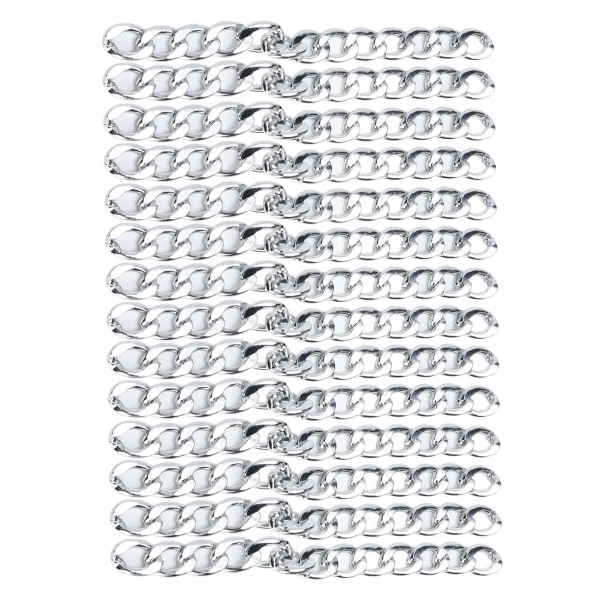 10m aluminium kantkedja Rostsäker trottoarkant Twisted Links Kedja för DIY Armband Halsband Ankelband Smycken Göra N33 Silver